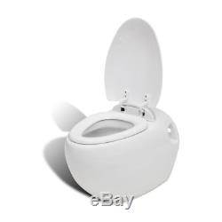 Wall Hung Toilet Egg Design with Concealed Cistern White Height-adjustable White
