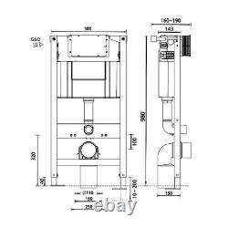 Wall Hung Toilet Frame Cistern WC Dual Flush 980mm Concealed Top Front Access