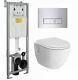 Wall Hung Toilet Pan & Seat Including Withh Frame & Dual Flush Button