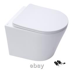 Wall Hung Toilet Pan Slim Concealed Cistern Frame 1.14-1.35m WC Square Matt Blk