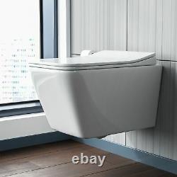 Wall Hung Toilet Rimless Designed Compact Pan with Soft Close Seat WC Inton