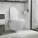 Wall Hung Toilet Seat Rimless Pan Ceramic White Wc Unit With Bidet