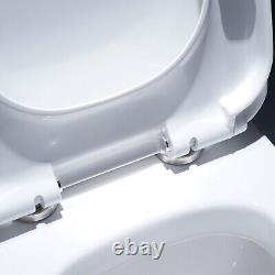 Wall Hung Toilet Soft Close Seat Back to Wall BTW WC Pan Short Projection Square
