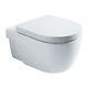 Wall Hung Toilet & Soft Close Seat Modern Designer Round Ceramic