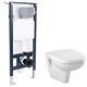 Wall Hung Toilet Soft Close Seat Wc Pan Btw Concealed Cistern Adjustable Frame