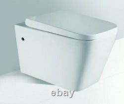 Wall Hung Toilet Square Modern Design Wash Down With Soft Close Seat