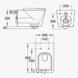 Wall Hung Toilet Square Modern Design Wash Down With Soft Close Seat