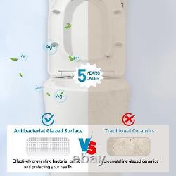 Wall Hung Toilet Square WC Pan & UF Soft Close Seat Gloss White Ceramic