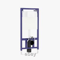 Wall Hung Toilet Steel Frame with Dual WC Concealed Cistern Square Flush Button