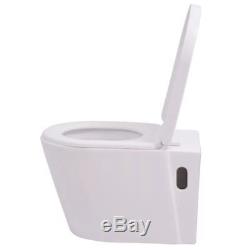 Wall Hung Toilet WC Mounted Bathroom Ceramic Adjustable Concealed Frame Cistern