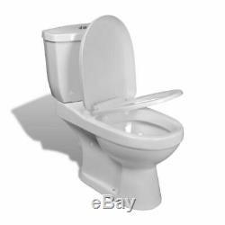 Wall Hung Toilet With Cistern Bathroom WC Soft Close Seat White/Black 70x40x76cm