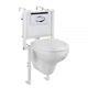 Wall Hung Toilet And Concealed Fixing Frame White Ceramic Bathroom Modern