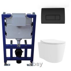 Wall Hung Toilet with Close Seat Matt Black Pneumatic Flush BUN/BeBa 25867/88922