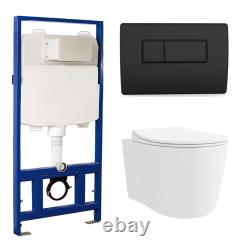 Wall Hung Toilet with Close Seat Matt Black Pneumatic Flush BUN/BeBa 25867/88982