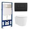 Wall Hung Toilet With Close Seat Matt Black Pneumatic Flush Bun/beba 25867/88982