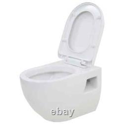 Wall Hung Toilet with Concealed Cistern Ceramic White Bathroom