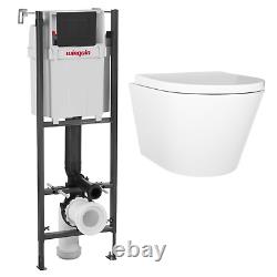 Wall Hung Toilet with Slim Soft Close Seat Frame Cistern an BUN/BeBa 28418/82065