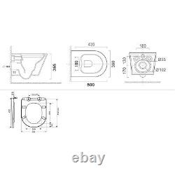 Wall Hung Toilet with Slim Soft Close Seat Frame Cistern an BUN/BeBa 28418/82065