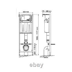 Wall Hung Toilet with Slim Soft Close Seat Frame Cistern an BUN/BeBa 28418/82065