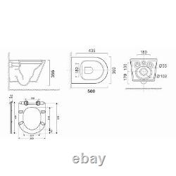 Wall Hung Toilet with Slim Soft Close Seat Frame Cistern an BUN/BeBa 28418/82065