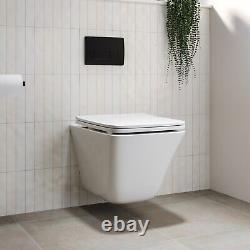 Wall Hung Toilet with Soft Close Seat Black Pneumatic Flus BUN/BeBa 27556/88917