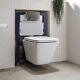 Wall Hung Toilet With Soft Close Seat Chrome Pneumatic Flus Bun/beba 27556/88916