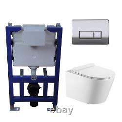 Wall Hung Toilet with Soft Close Seat Chrome Pneumatic Flus BUN/BeBa 28418/88926