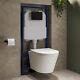 Wall Hung Toilet With Soft Close Seat Matt Black Mechanical Bun/beba 28418/88932