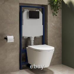 Wall Hung Toilet with Soft Close Seat Matt Black Mechanical BUN/BeBa 28418/88932