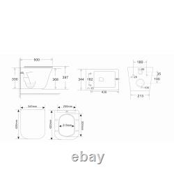 Wall Hung Toilet with Soft Close Seat White Glass Sensor Pn BUN/BeBa 27556/88919