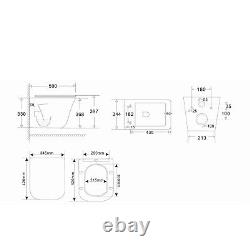 Wall Hung Toilet with Soft Close Seat White Glass Sensor Pn BUN/BeBa 27556/88960