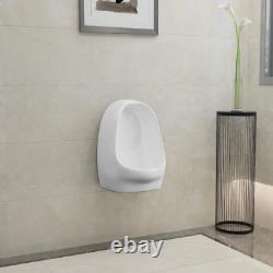 Wall Hung Urinal Toilet with Flush Valve Ceramic Classic Design (White)