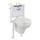 Wall Hung Wc Toilet And Frame Concealed Cistern Flush Package Deal Bathroom