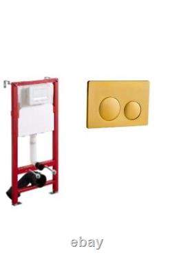 Wall Hung WC Toilet Frame With Gold Flush Button