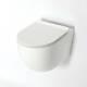 White Bathroom Wall Hung Round Rimless Toilet Wc Pan Soft Close Seat 360 X 520mm