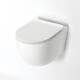 White Bathroom Wall Hung Round Rimless Toilet Wc Pan Soft Close Seat 360 X 520mm