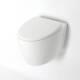 White Bathroom Wall Hung Round Rimless Toilet Wc Pan Soft Close Seat 380 X 570mm