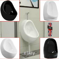 White Black Wall Hung Urinal with Flush Valve Ceramic Wall-mounted Top flushing