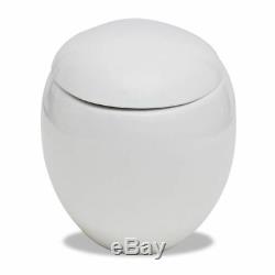 White Ceramic Egg Shaped Wall Hung Toilet with a Adjustable Concealed Cistern