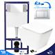 White Square Rimless Wall Hung Toilet Pan & 1.12m Concealed Wc Cistern Frame Set