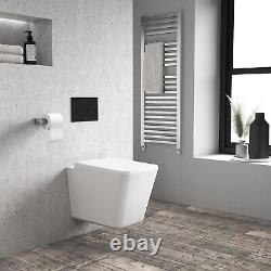 White Wall Hung Rimless Toilet and Soft Close Seat August BUN/BeBa 27665/78702
