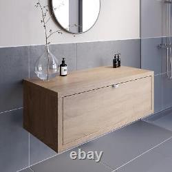 Wood Wall Hung Countertop Vanity Unit without Basin 1100mm Modern Bathroom