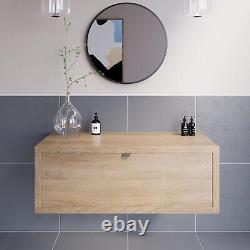 Wood Wall Hung Countertop Vanity Unit without Basin 1100mm Modern Bathroom