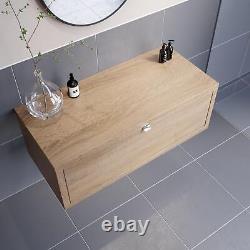 Wood Wall Hung Countertop Vanity Unit without Basin 1100mm Modern Bathroom