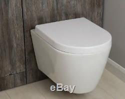 ZAFFIRO Rimless PAN Toilet Wall Mount Hung WC Pan soft seat 520mm